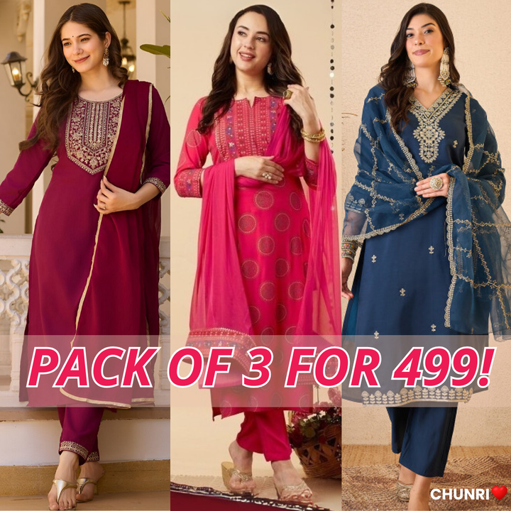 Kurta Set 3 Combo Pack – Festive Offer | FO-10