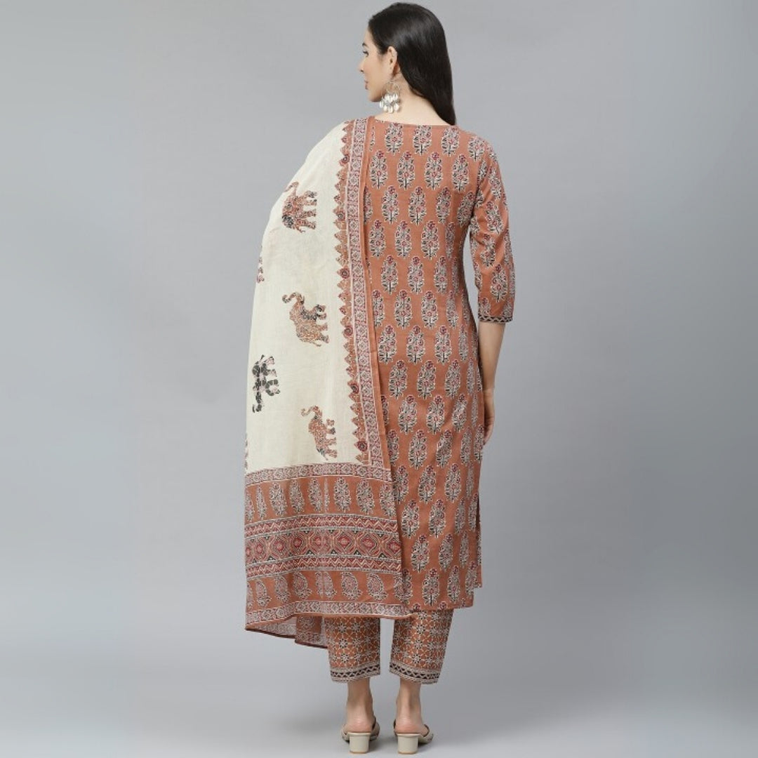 Cotton Kurti Set for Women – Ethnic Printed 3-Piece Combo | EP-04