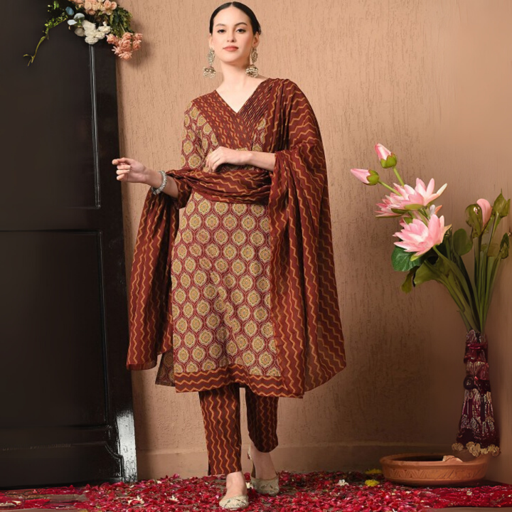 Comfort Meets Style: Women’s 3 Pack Cotton Kurta Set with Dupatta for Everyday Elegance| CK-04