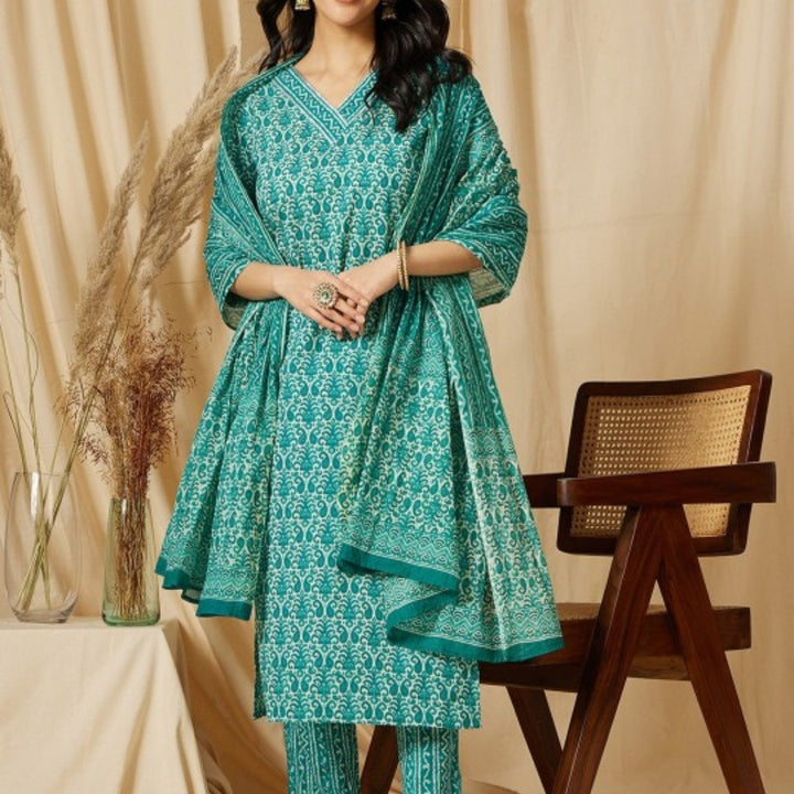 Cotton Kurti Set for Women – Ethnic Printed 3-Piece Combo | EP-03