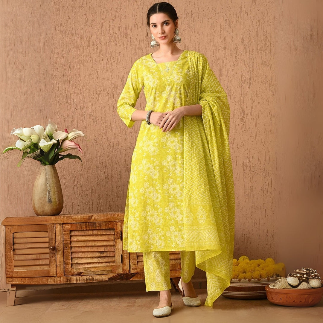 Comfort Meets Style: Women’s 3 Pack Cotton Kurta Set with Dupatta for Everyday Elegance| CK-10