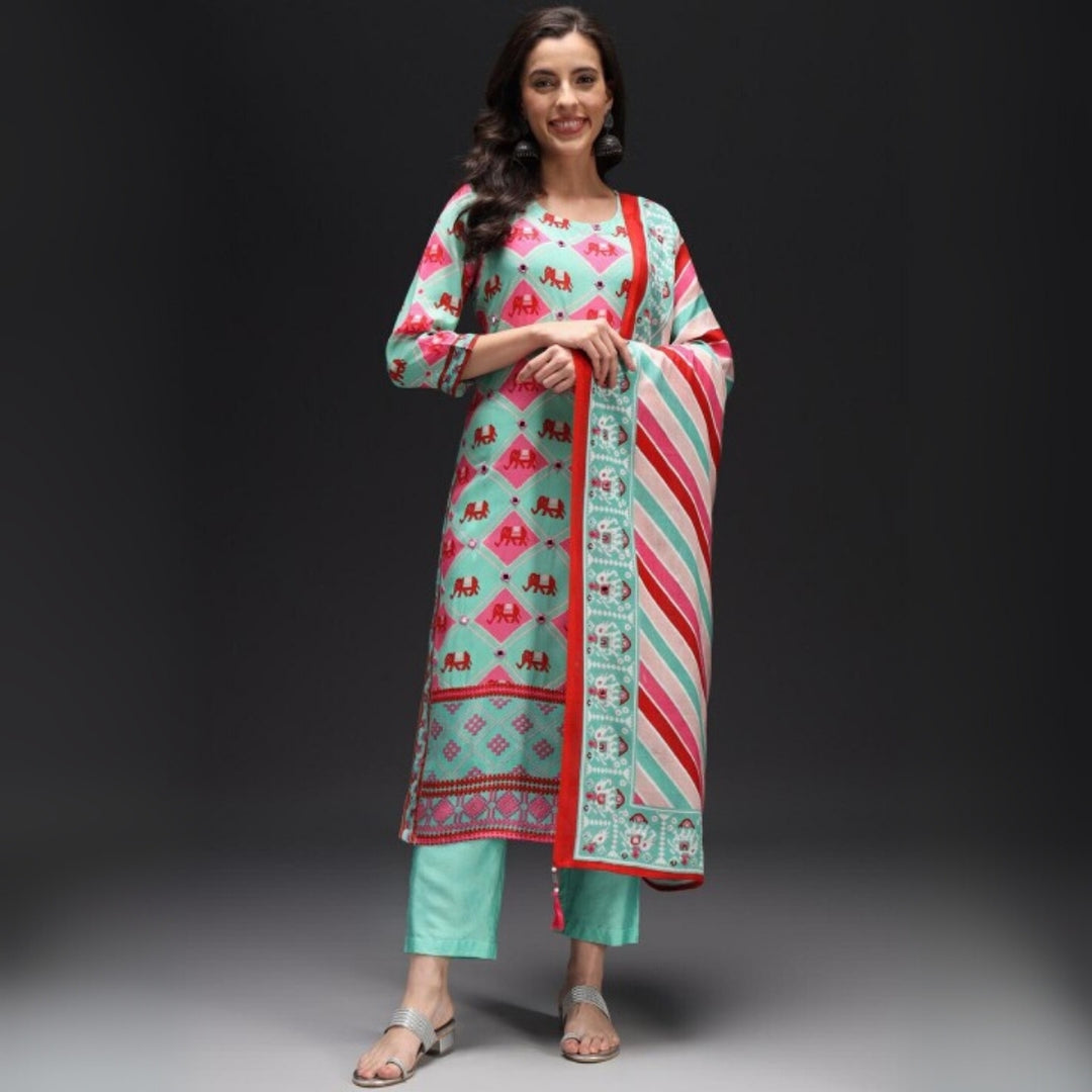 Cotton Kurti Set for Women – Ethnic Printed 3-Piece Combo | EP-05