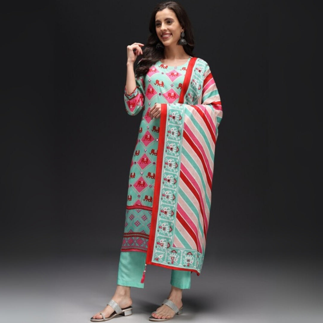 Cotton Kurti Set for Women – Ethnic Printed 3-Piece Combo | EP-05