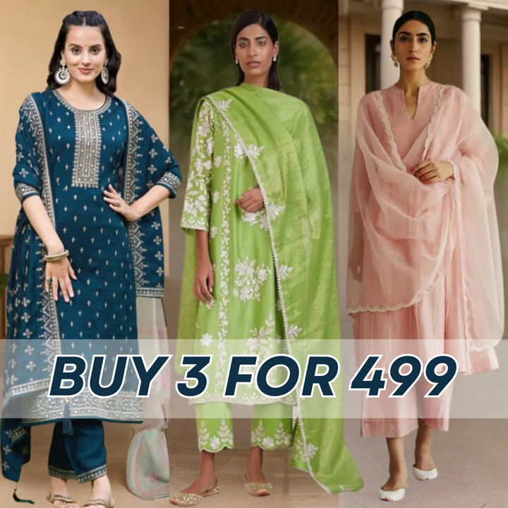 Cotton Kurti Set for Women – Ethnic Printed 3-Piece Combo | EP-08