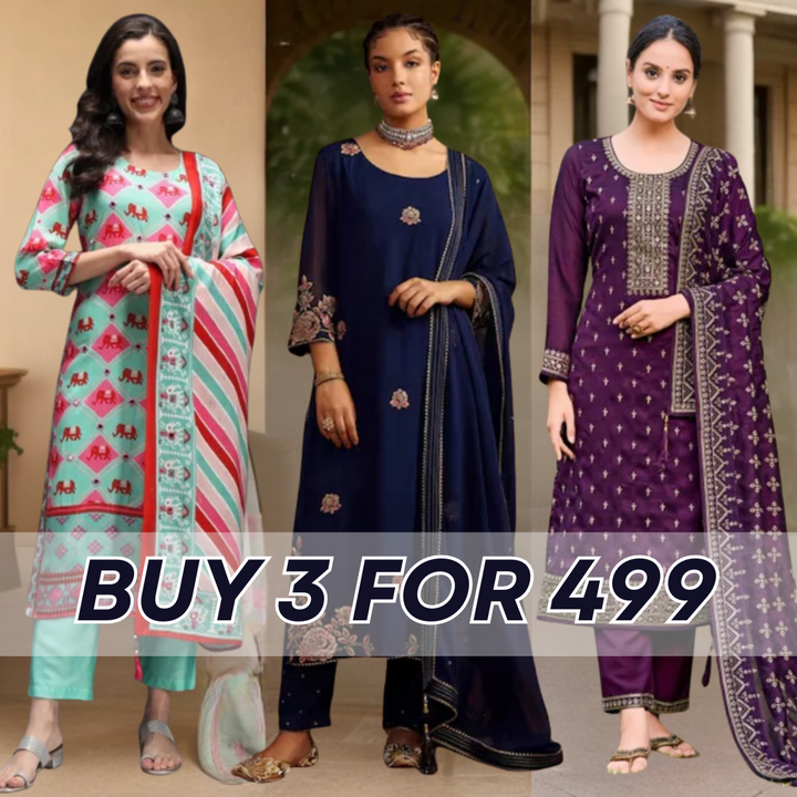 Cotton Kurti Set for Women – Ethnic Printed 3-Piece Combo | EP-05