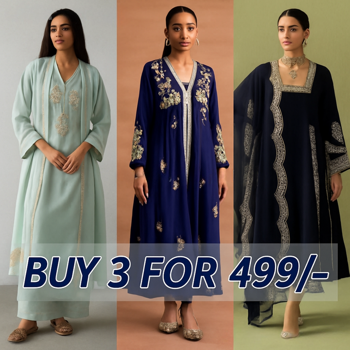 Celebrate Tradition with Our 3 Combo Festive Kurta Sets + Dupatta | FK-09