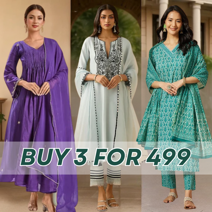 Cotton Kurti Set for Women – Ethnic Printed 3-Piece Combo | EP-03