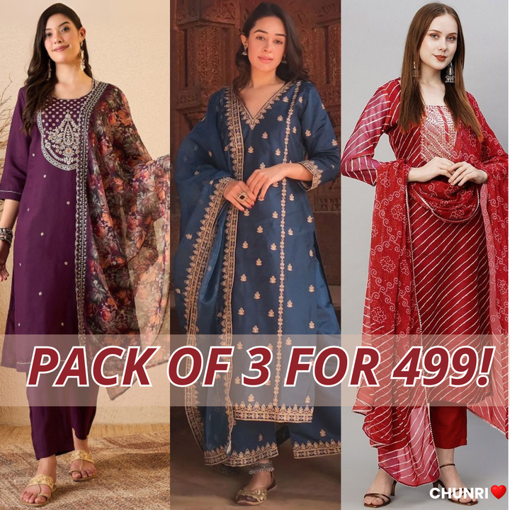 Kurta Set 3 Combo Pack – Festive Offer | FO-01