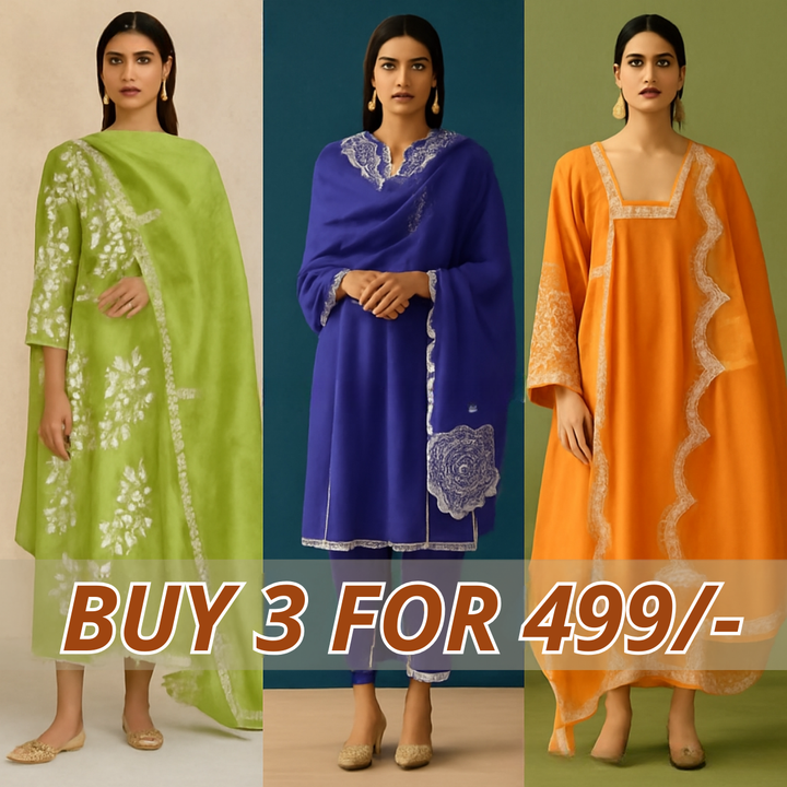 Celebrate Tradition with Our 3 Combo Festive Kurta Sets + Dupatta | FK-03