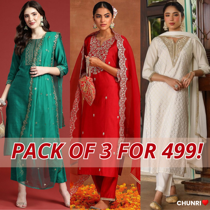 Kurta Set 3 Combo Pack – Festive Offer | FO-02