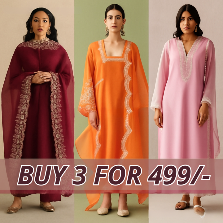 Celebrate Tradition with Our 3 Combo Festive Kurta Sets + Dupatta | FK-05