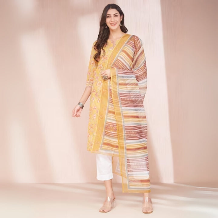 Cotton Kurti Set for Women – Ethnic Printed 3-Piece Combo | EP-04