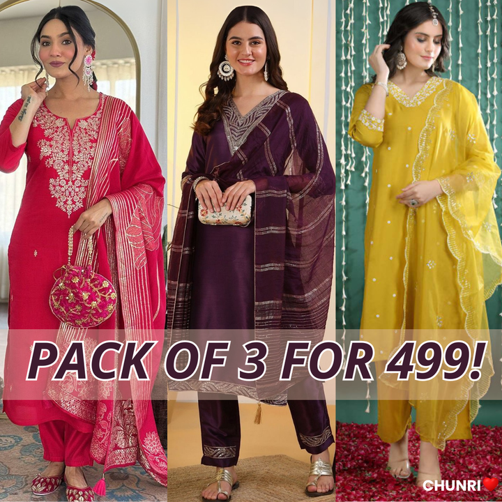 Kurta Set 3 Combo Pack – Festive Offer | FO-04