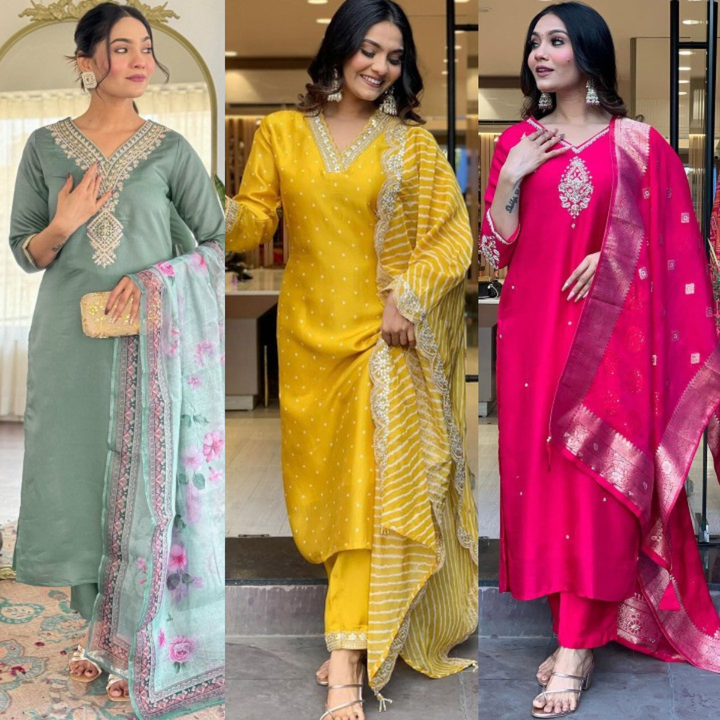 PACK OF 3 | Stylish Women’s Suit Set with Matching Dupatta | Perfect for Festivals & Parties | SD-04