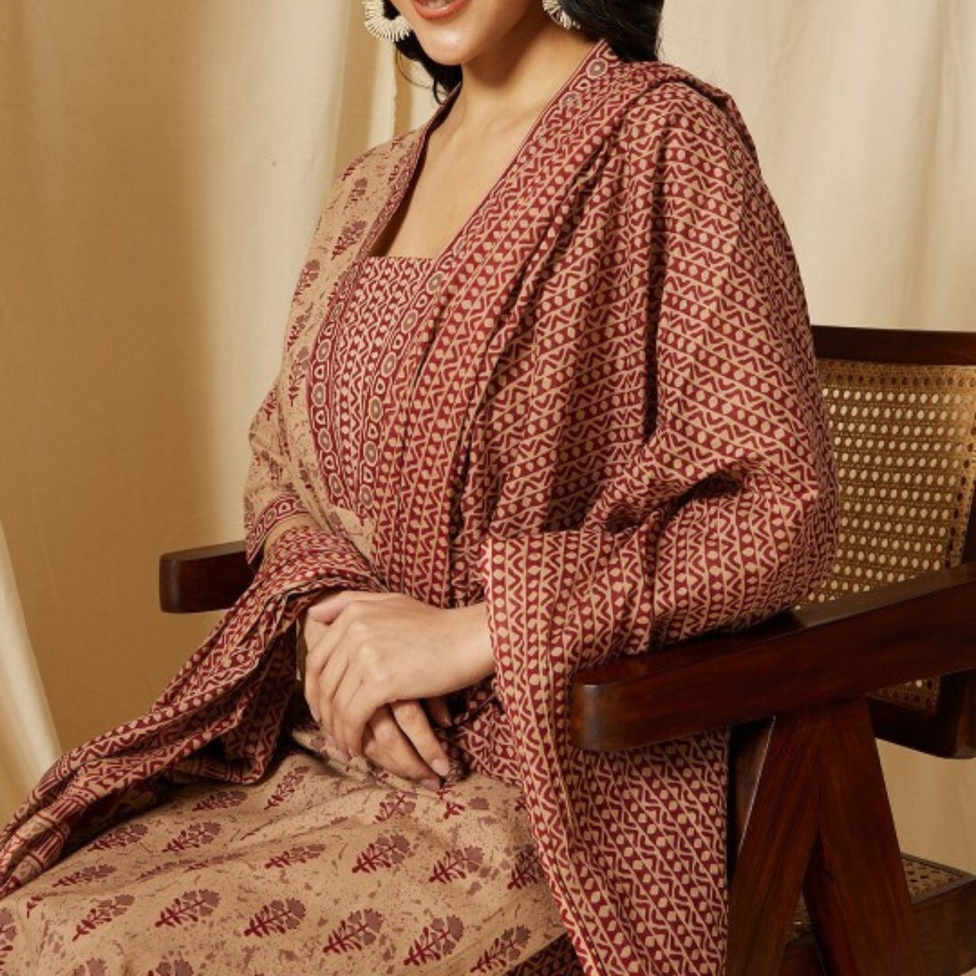 Cotton Kurti Set for Women – Ethnic Printed 3-Piece Combo | EP-01