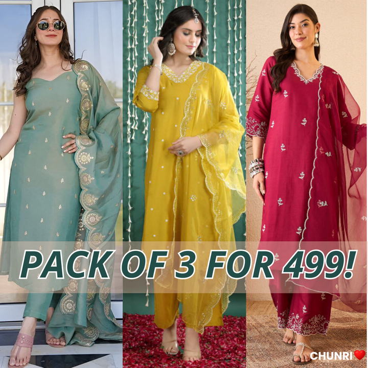 Kurta Set 3 Combo Pack – Festive Offer | FO-07