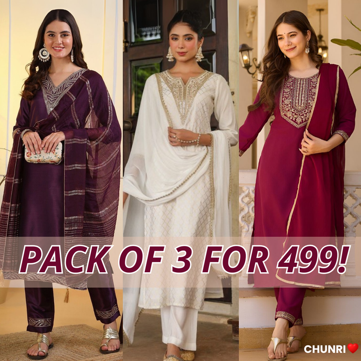 Kurta Set 3 Combo Pack – Festive Offer | FO-08