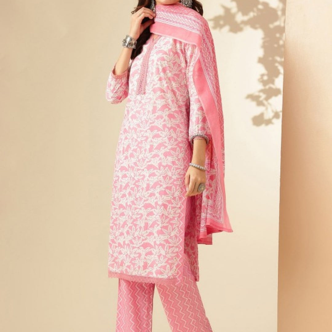 Cotton Kurti Set for Women – Ethnic Printed 3-Piece Combo | EP-09