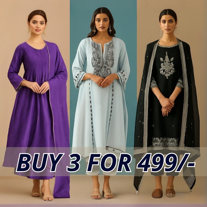 Celebrate Tradition with Our 3 Combo Festive Kurta Sets + Dupatta | FK-08